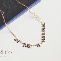 Fashion Jewelry Anklet, Titanium Steel, with 5cm extender chain, Alphabet Letter, rose gold color plated, oval chain & for woman, rose gold color, Length:Approx 19 cm, Sold By PC