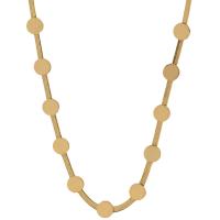 Stainless Steel Jewelry Necklace, 316L Stainless Steel, with 5cm extender chain, Geometrical Pattern, gold color plated, herringbone chain & for woman, golden, 7x7mm, Length:Approx 35 cm, Sold By PC