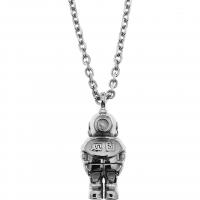 Titanstahl Halskette, Astronaut, plattiert, unisex & Oval-Kette, keine, 15x40mm, Länge ca. 60 cm, verkauft von PC