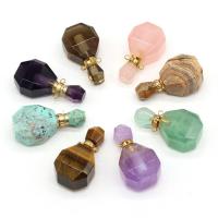 Natural Stone Perfume Bottle Pendant, DIY, more colors for choice, 20x38mm, Sold By PC