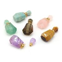 Natural Stone Perfume Bottle Pendant, DIY, more colors for choice, 20x38mm, Sold By PC
