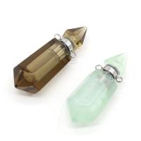 Natural Stone Perfume Bottle Pendant, DIY, more colors for choice, 15x40mm, Sold By PC