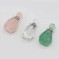 Natural Stone Perfume Bottle Pendant, DIY, more colors for choice, 20x35mm, Sold By PC
