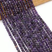 Natural Amethyst Beads, Flat Round, DIY & faceted, purple, 6mm, Sold Per 38 cm Strand