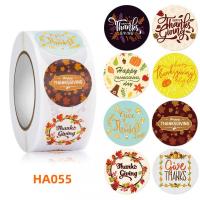 Sealing Sticker, Adhesive Sticker, with Copper Printing Paper, Round, printing, Halloween Design & sticky & different styles for choice, 25mm, 30x65mm, 500PCs/Set, Sold By Set