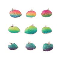 Shell Pendants, plated, 2 pieces, more colors for choice, 15*23mm-25*38mm, Sold By PC