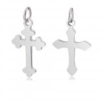 Stainless Steel Cross Pendants, different styles for choice, original color, 11.50x22.50mm, 5PCs/Bag, Sold By Bag