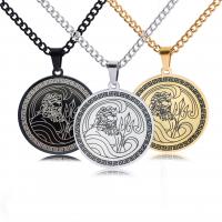 304 Stainless Steel Necklace, plated, for man, more colors for choice, 30x33mm, Length:23.62 Inch, Sold By PC