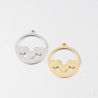 Stainless Steel Pendants polished DIY & with heart pattern & hollow Approx 1.5mm Sold By PC
