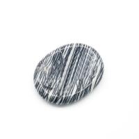 Black Silk Stone gepolijst, Massage, gemengde kleuren, 45x35x8mm, Verkocht door PC