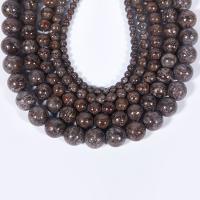 Pahuljica Obsidian perle, Krug, uglađen, možete DIY, miješana boja, Prodano Per 38 cm Strand
