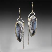 Zinklegierung Ohrringe, mit Glasperlen, plattiert, Modeschmuck & Imitation Edelstein & für Frau, 56x12mm, verkauft von Paar