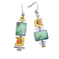 Zinc Alloy Drop Earring with Turquoise & Resin plated fashion jewelry & for woman Sold By Pair