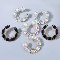 Zinc Alloy Stud Earring fashion jewelry & for woman & with glass rhinestone & with rhinestone Sold By Pair