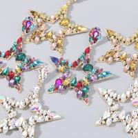 Κράμα ψευδάργυρου Σκουλαρίκια, κοσμήματα μόδας & για τη γυναίκα & με στρας, περισσότερα χρώματα για την επιλογή, Sold Με Ζεύγος