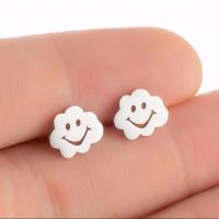 Stainless Steel Stud Earrings Cloud plated for woman Sold By Pair