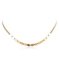 Titanium stål halskæde, med 5cm extender kæde, guldfarve belagt, sildeben kæde & for kvinde, gylden, Længde Ca. 37 cm, Solgt af PC