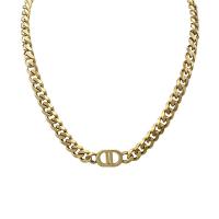 Titanstahl Halskette, mit Verlängerungskettchen von 5cm, plattiert, Kandare Kette & verschiedene Stile für Wahl & für Frau, keine, 17x11mm, Länge:ca. 39 cm, verkauft von PC