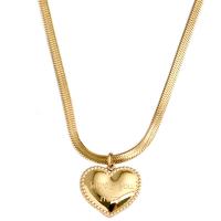 Titanium Steel Necklace with Plastic Pearl with 5cm extender chain Heart gold color plated herringbone chain & for woman golden Length Approx 40 cm Sold By PC