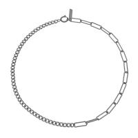 Titanium Steel kaulakoru, kiiltävä, Unisex & erikokoisia valinnalle & Curb Chain, hopea, Myymät PC