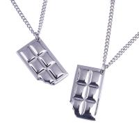 Stainless Steel Jewelry Necklace, 316L Stainless Steel, with 5cm extender chain, Chocolate, polished, Unisex & oval chain, silver color, 13x25mm, Length:Approx 60 cm, Sold By PC