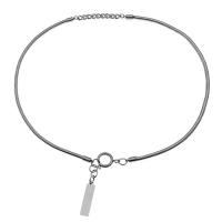 Titanstahl Halskette, mit Verlängerungskettchen von 3cm, poliert, unisex & Schlangekette, Silberfarbe, Länge:ca. 45 cm, verkauft von PC