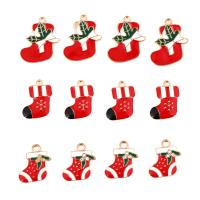 Tibetan Style Christmas Pendants, Christmas Sock, DIY & enamel, more colors for choice, 100PCs/Bag, Sold By Bag