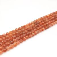 Goldene Erdbeere Perle, rund, natürlich, DIY & unisex, orange, verkauft per 15 ZollInch Strang