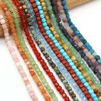 Mixed Gemstone Beads, Natural Stone, Cube, DIY, more colors for choice, 5x5mm, Sold Per 38 cm Strand