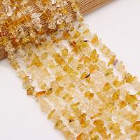 chips de pedras preciosas, Cristal amarelo, Fichas, DIY, amarelo, 3x5-4x6mm, vendido para 40 cm Strand