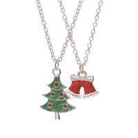 Christmas Necklaces Zinc Alloy plated for woman mixed colors Length 50 cm Sold By Set