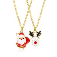Christmas Necklaces Zinc Alloy plated for woman mixed colors Length 50 cm Sold By Set
