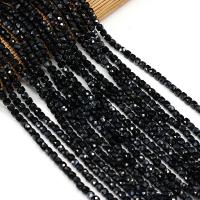 Black+Spinel Perle, Würfel, DIY & facettierte, schwarz, 3x3mm, verkauft per 38 cm Strang