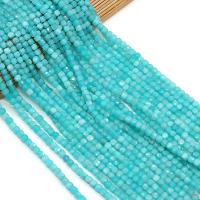 Amazonit Beads, Cube, du kan DIY & facetteret, lyseblå, 4x4mm, Solgt Per 38 cm Strand