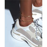 Fashion Jewelry Anklet, Acier titane, avec 1.96 inch chaînes de rallonge, Placage de couleur d'or, pour femme, Longueur Environ 7.87 pouce, Vendu par PC
