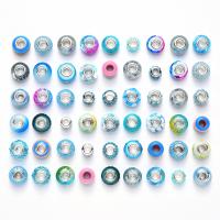 Akril European perle, s Polymer Clay & Smola, mješovit, više boja za izbor, 8.5-14x6.5-10mm, Rupa:Približno 5mm, Približno 54računala/Torba, Prodano By Torba