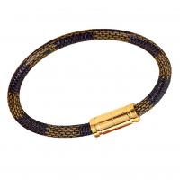 Bracelet cordon en cuir, Acier titane, avec cordon en cuir, Placage, unisexe, plus de couleurs à choisir, Vendu par PC