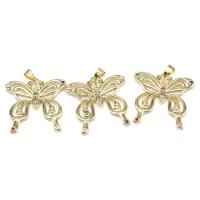 Cubic Zirconia Micro Pave Brass Pendant Butterfly plated micro pave cubic zirconia multi-colored Sold By PC