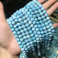Perles bijoux en pierres gemmes, Larimar, Rond, DIY, bleu, Vendu par 16 pouce brin