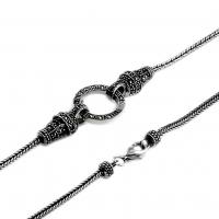 Tibetan Style Jewelry Necklace, Unisex, silver color, Sold By PC