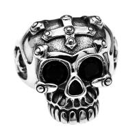 Thailand Sterling Silver Open Finger Ring, with Resin, Skull, Adjustable & for man, silver color, 23x2.50mm, Sold By PC