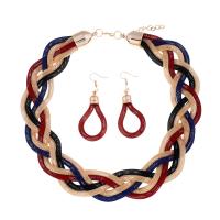 Zink Alloy Jewelry Sets, örhänge & halsband, plated, 2 stycken & mode smycken & för kvinna, fler färger för val, Säljs av Ställ
