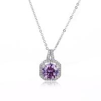 Stainless Steel Jewelry Necklace plated rolo chain & for woman & with cubic zirconia Length Approx 23.62 Inch Sold By PC