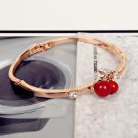 Zinc Alloy Bangle with Acrylic Cherry plated for woman & with rhinestone 60mm Sold By PC