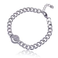Titanium Steel Bracelet & Bangle with 3cm extender chain polished Unisex & curb chain silver color Length Approx 20 cm Sold By PC