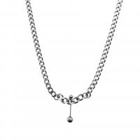 Titanstahl Halskette, mit Verlängerungskettchen von 5cm, poliert, unisex & Kandare Kette, Silberfarbe, Länge:ca. 50 cm, verkauft von PC