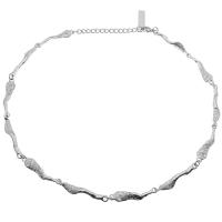 Titanstahl Halskette, mit Verlängerungskettchen von 5cm, silberfarben plattiert, unisex & verschiedene Größen vorhanden, Silberfarbe, Länge:ca. 37 cm, verkauft von PC