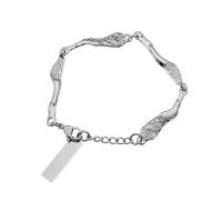 Titanium Steel Bracelet & Bangle with Zinc Alloy with 5cm extender chain Geometrical Pattern silver color plated Unisex silver color Length Approx 16 cm Sold By PC