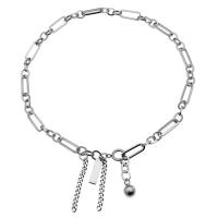 Titanstahl Halskette, QuasteTroddel, poliert, unisex, Silberfarbe, Länge ca. 55 cm, verkauft von PC