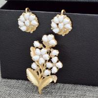 Zinc Alloy Jewelry Sets gold color plated & for woman & enamel & with rhinestone white Sold By Lot